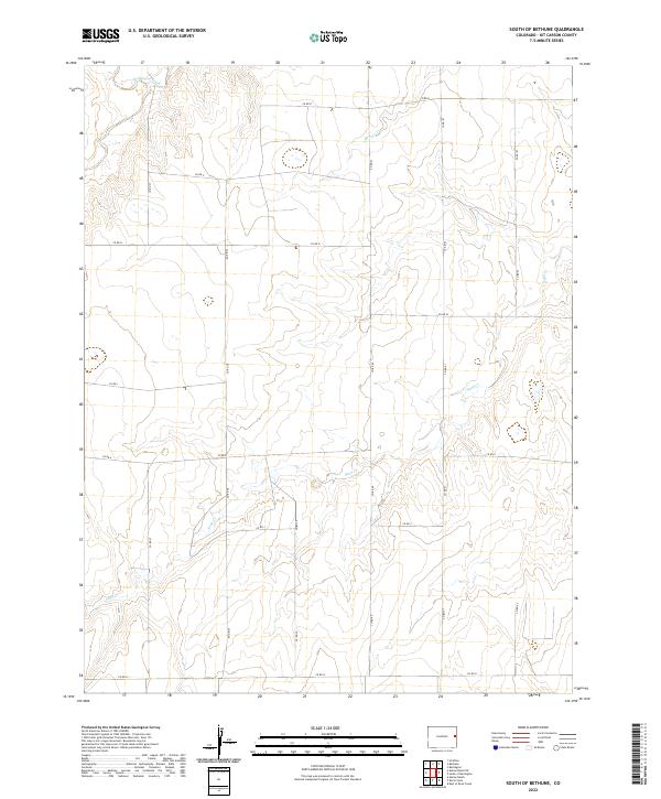 US Topo 7.5-minute map for South of Bethune CO