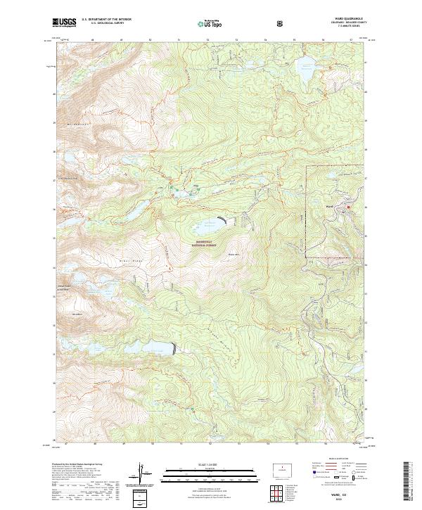 US Topo 7.5-minute map for Ward CO