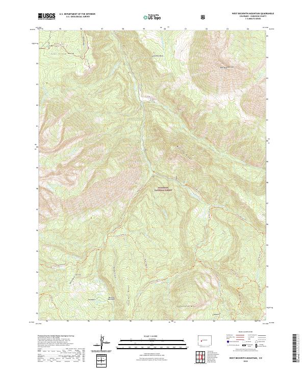 US Topo 7.5-minute map for West Beckwith Mountain CO