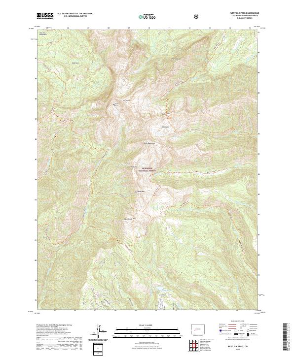 US Topo 7.5-minute map for West Elk Peak CO