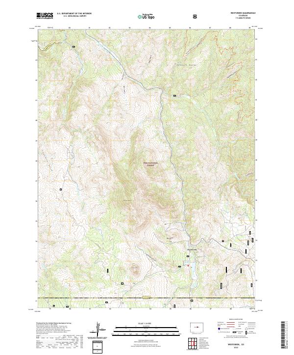 US Topo 7.5-minute map for Westcreek CO