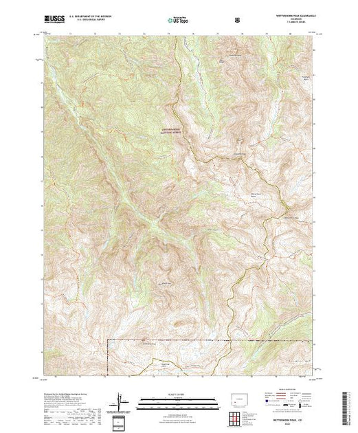 US Topo 7.5-minute map for Wetterhorn Peak CO – American Map Store