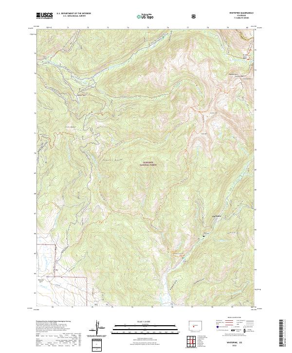 US Topo 7.5-minute map for Whitepine CO