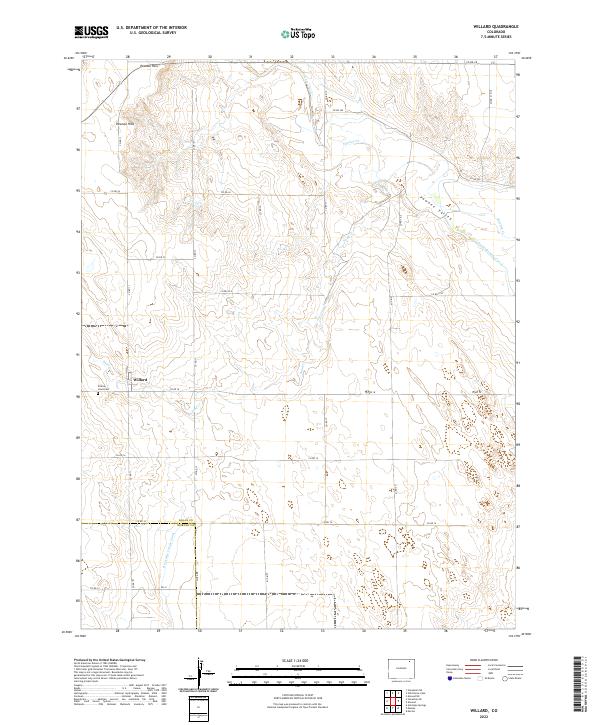 US Topo 7.5-minute map for Willard CO