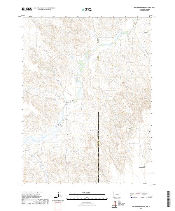 US Topo 7.5-minute map for Willow Creek Ranch COKS