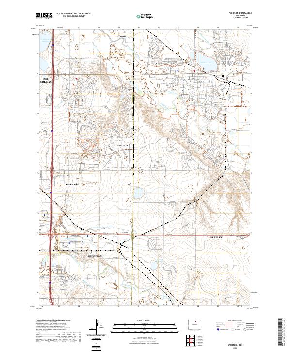 US Topo 7.5-minute map for Windsor CO