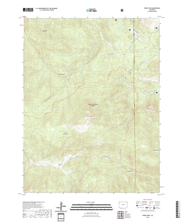 US Topo 7.5-minute map for Windy Peak CO