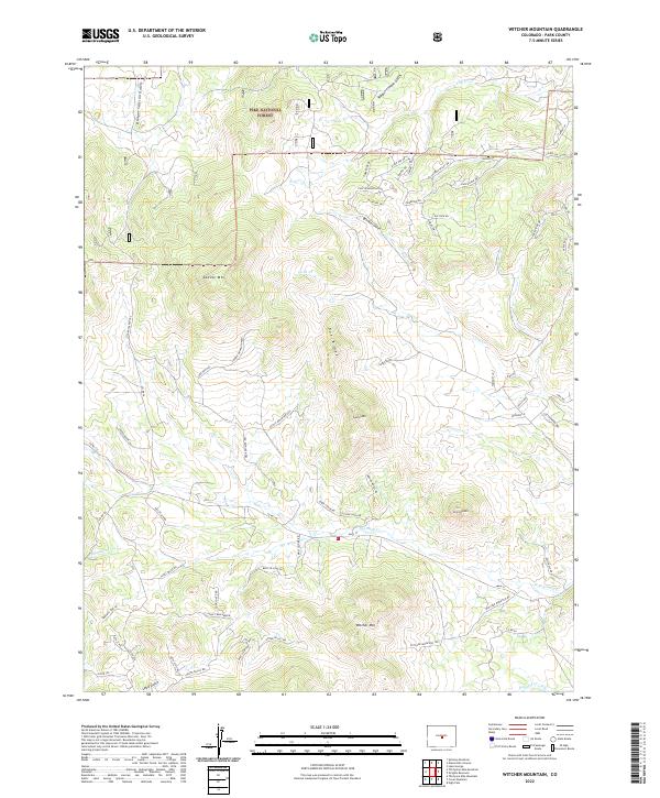 US Topo 7.5-minute map for Witcher Mountain CO