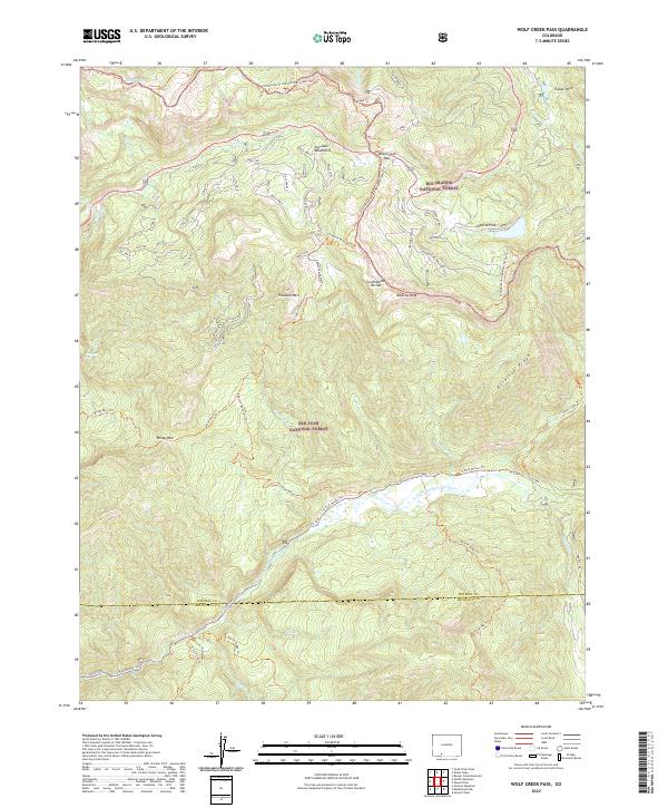 US Topo 7.5-minute map for Wolf Creek Pass CO