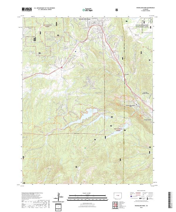 US Topo 7.5-minute map for Woodland Park CO