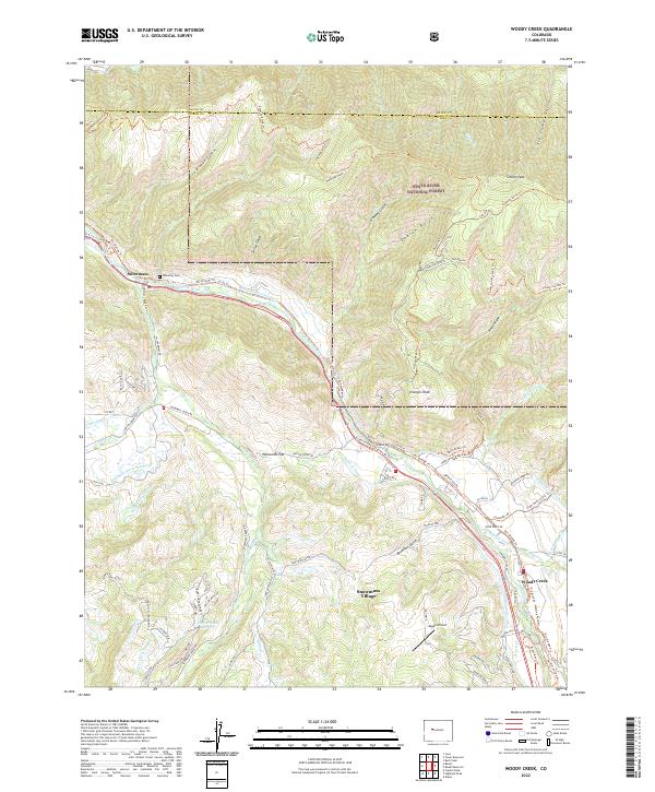 US Topo 7.5-minute map for Woody Creek CO