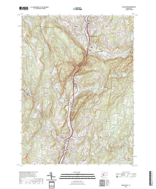 US Topo 7.5-minute map for Naugatuck CT – American Map Store