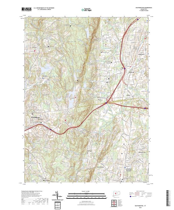 US Topo 7.5-minute map for Southington CT