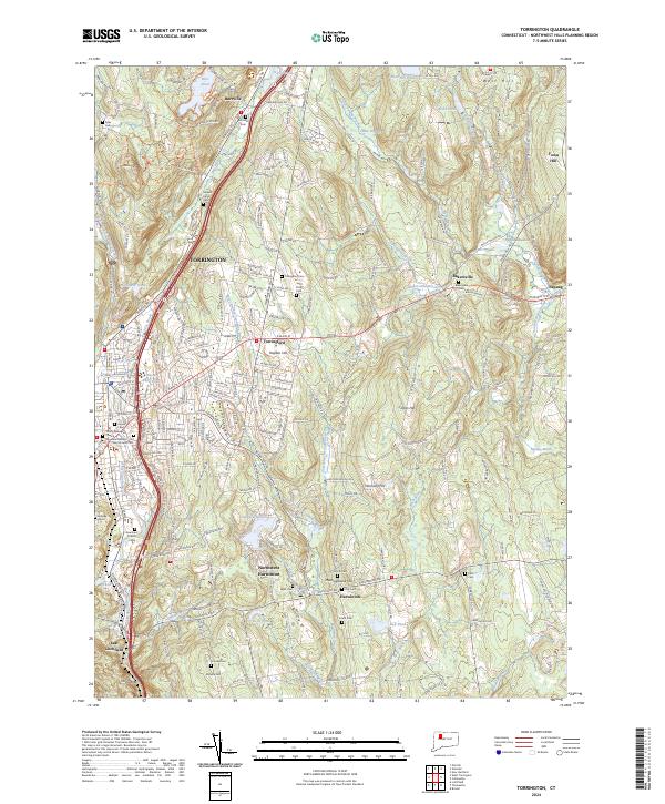 US Topo 7.5-minute map for Torrington CT