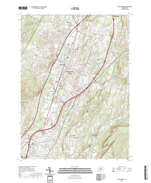 US Topo 7.5-minute map for Wallingford CT