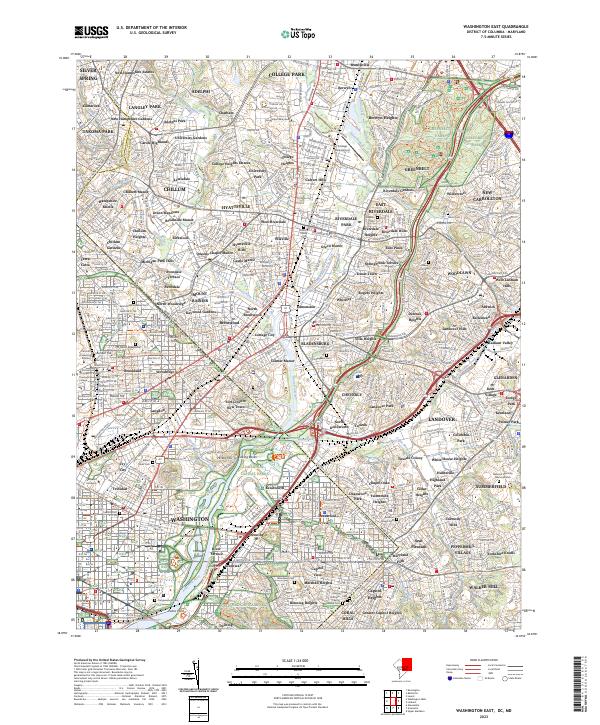 US Topo 7.5-minute map for Washington East DCMD