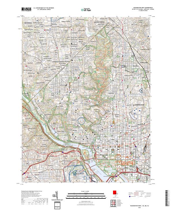 US Topo 7.5-minute map for Washington West DCMDVA