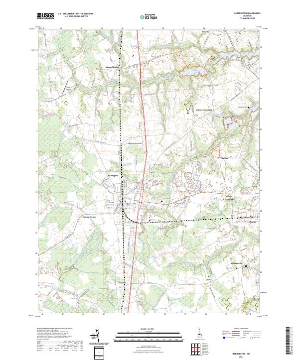 US Topo 7.5-minute map for Harrington DE