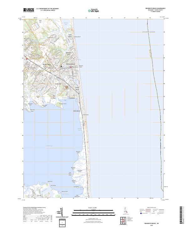 US Topo 7.5-minute map for Rehoboth Beach DE