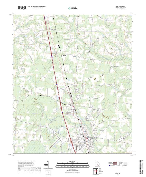 US Topo 7.5-minute map for Adel GA