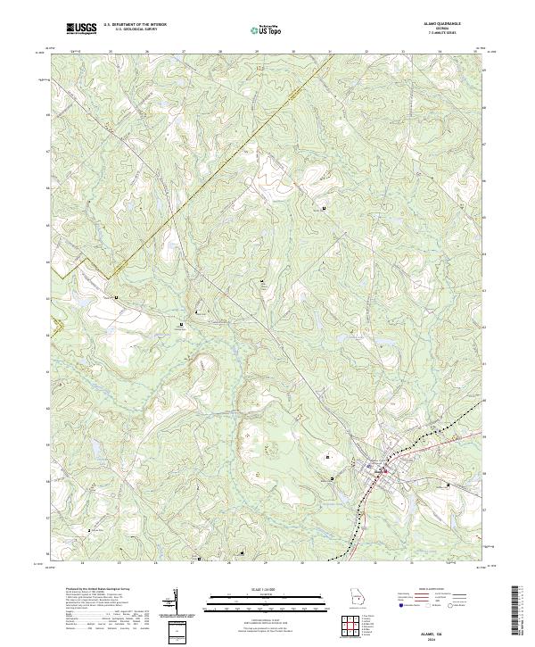 US Topo 7.5-minute map for Alamo GA