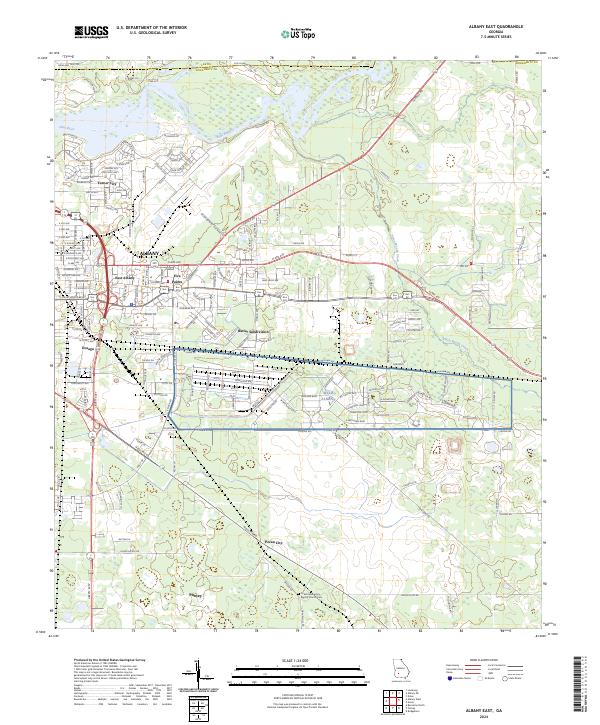 US Topo 7.5-minute map for Albany East GA