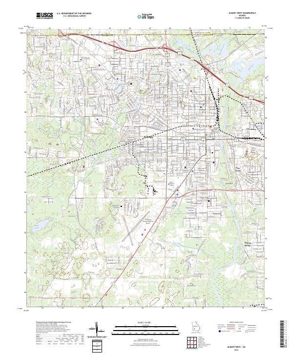 US Topo 7.5-minute map for Albany West GA