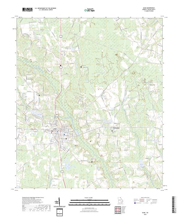 US Topo 7.5-minute map for Alma GA