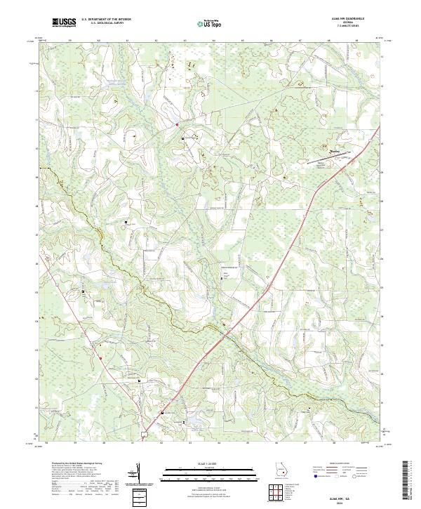 US Topo 7.5-minute map for Alma NW GA