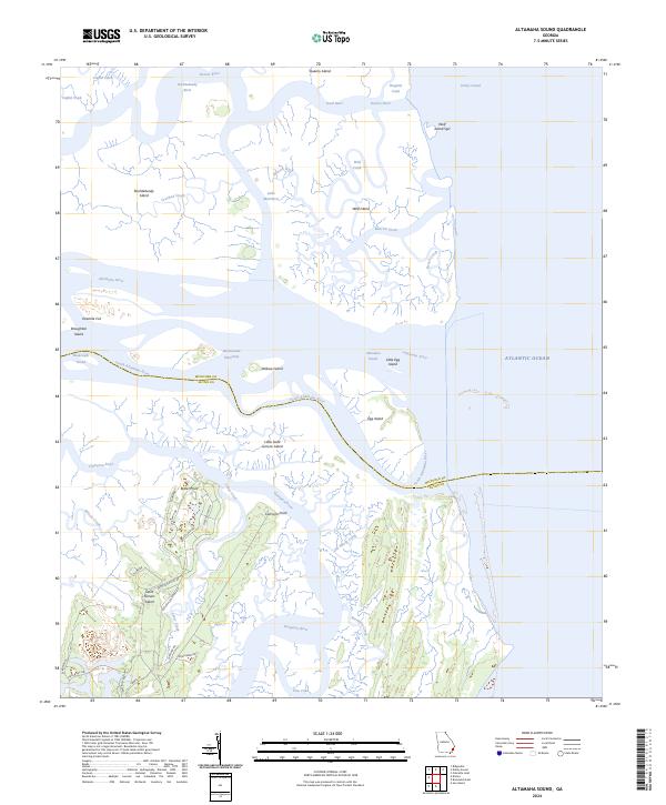 US Topo 7.5-minute map for Altamaha Sound GA