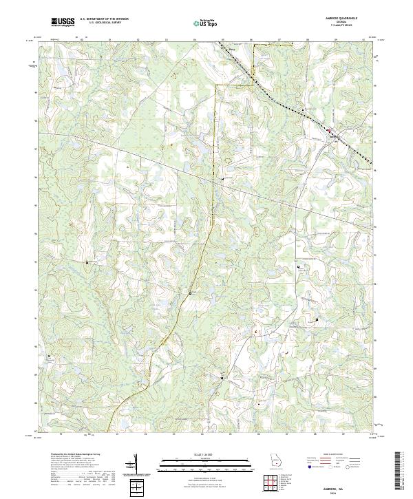 US Topo 7.5-minute map for Ambrose GA