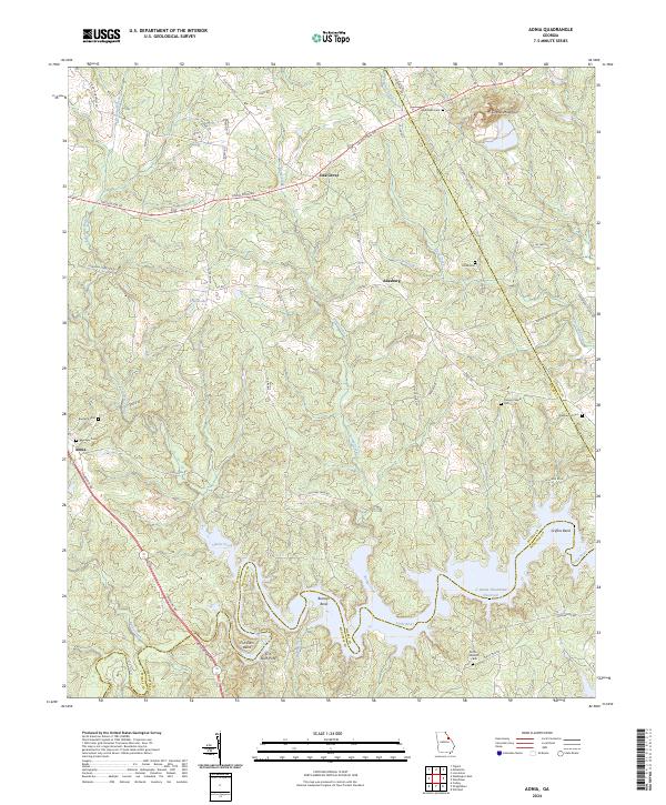 US Topo 7.5-minute map for Aonia GA