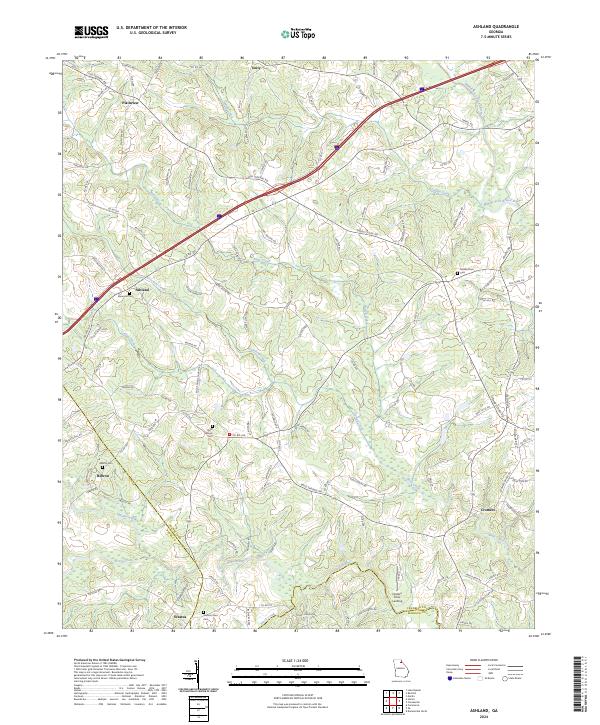 US Topo 7.5-minute map for Ashland GA