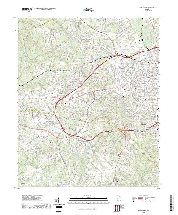 US Topo 7.5-minute map for Athens West GA