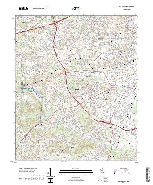 US Topo 7.5-minute map for Augusta West GA