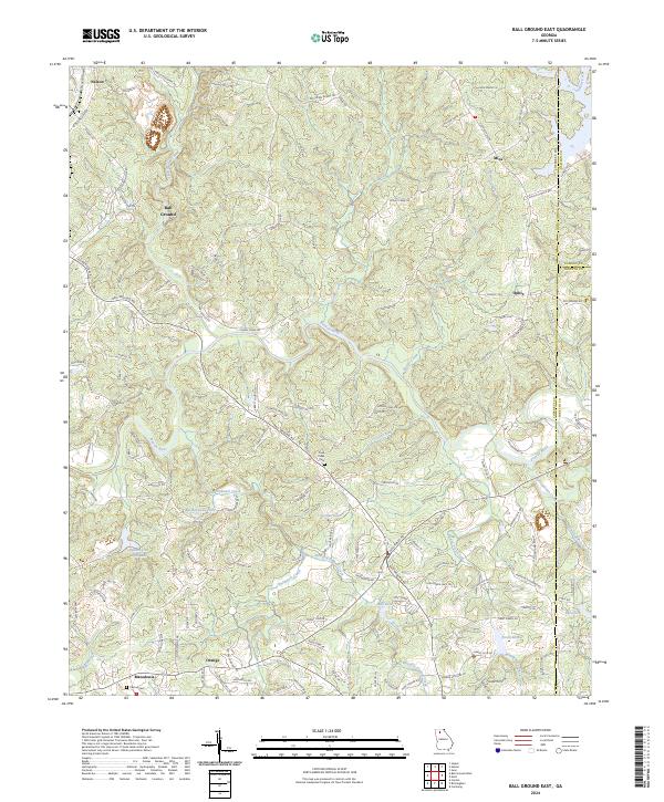 US Topo 7.5-minute map for Ball Ground East GA