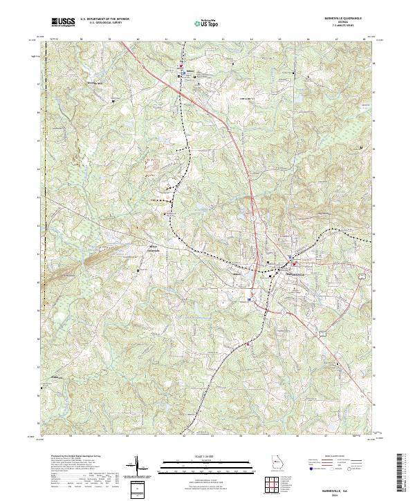 US Topo 7.5-minute map for Barnesville GA