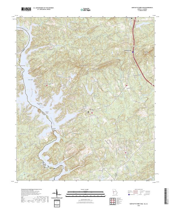 US Topo 7.5-minute map for Bartletts Ferry Dam GAAL