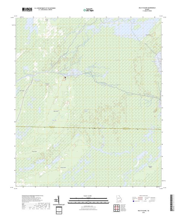 US Topo 7.5-minute map for Billys Island GA