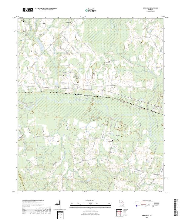 US Topo 7.5-minute map for Birdsville GA