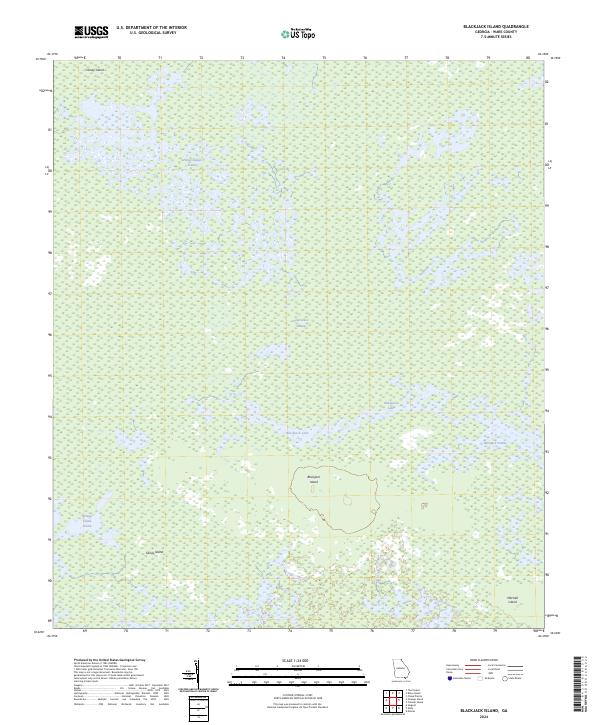 US Topo 7.5-minute map for Blackjack Island GA