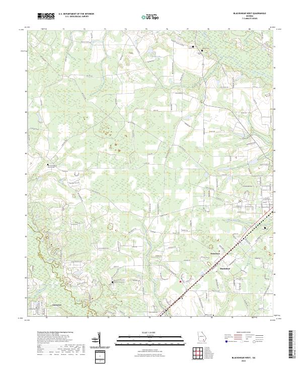 US Topo 7.5-minute map for Blackshear West GA