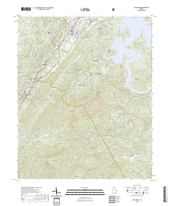 US Topo 7.5-minute map for Blue Ridge GA