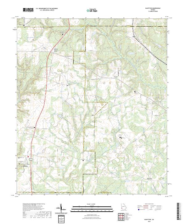 US Topo 7.5-minute map for Bluffton GA