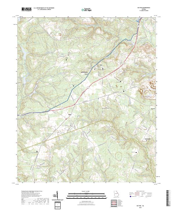 US Topo 7.5-minute map for Blythe GA