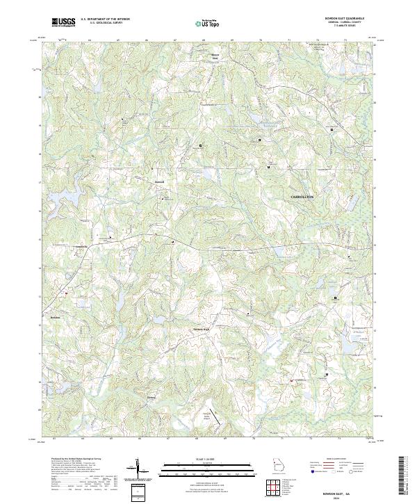 US Topo 7.5-minute map for Bowdon East GA