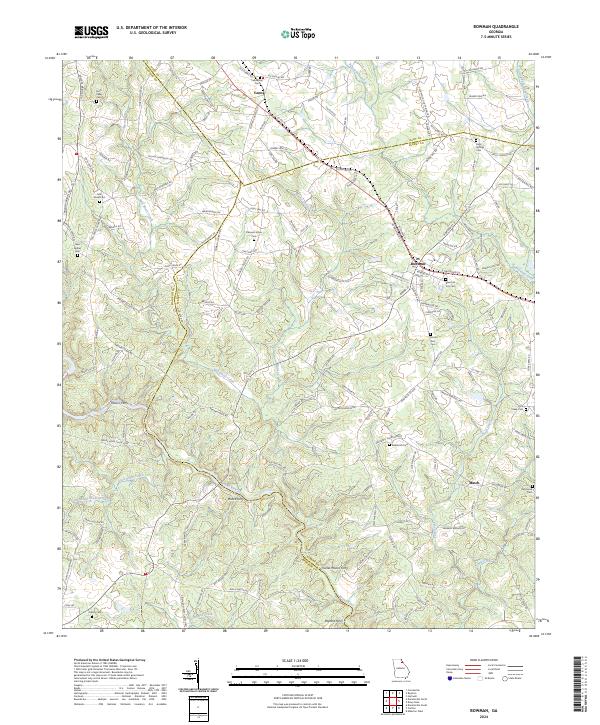 US Topo 7.5-minute map for Bowman GA