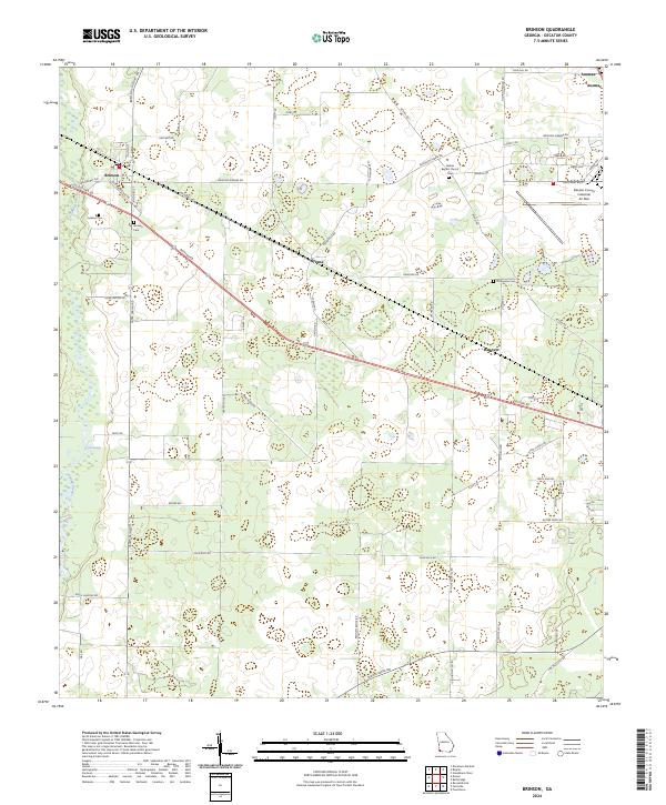 US Topo 7.5-minute map for Brinson GA