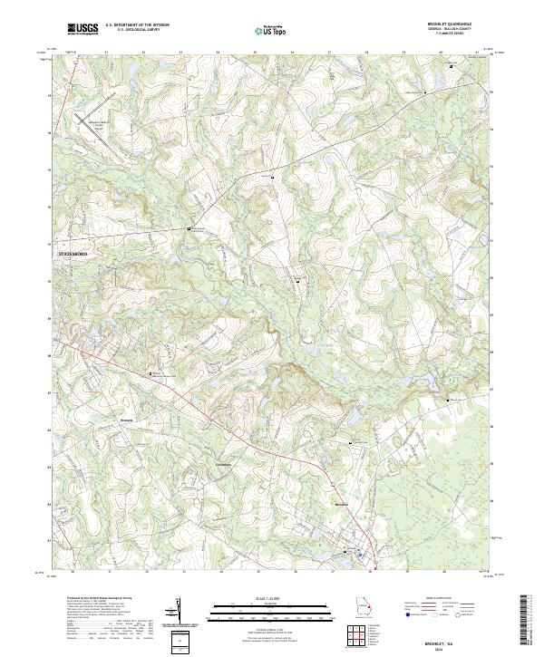 US Topo 7.5-minute map for Brooklet GA