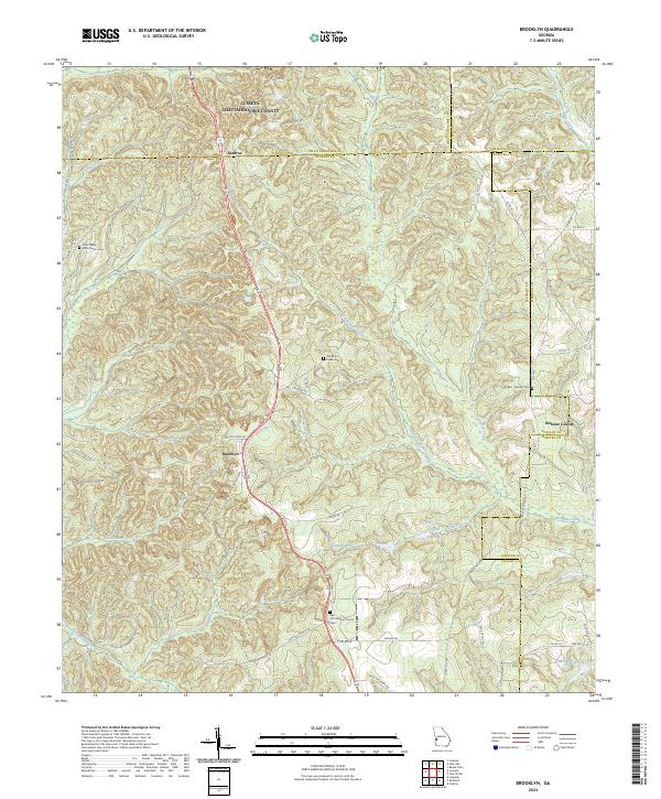 US Topo 7.5-minute map for Brooklyn GA